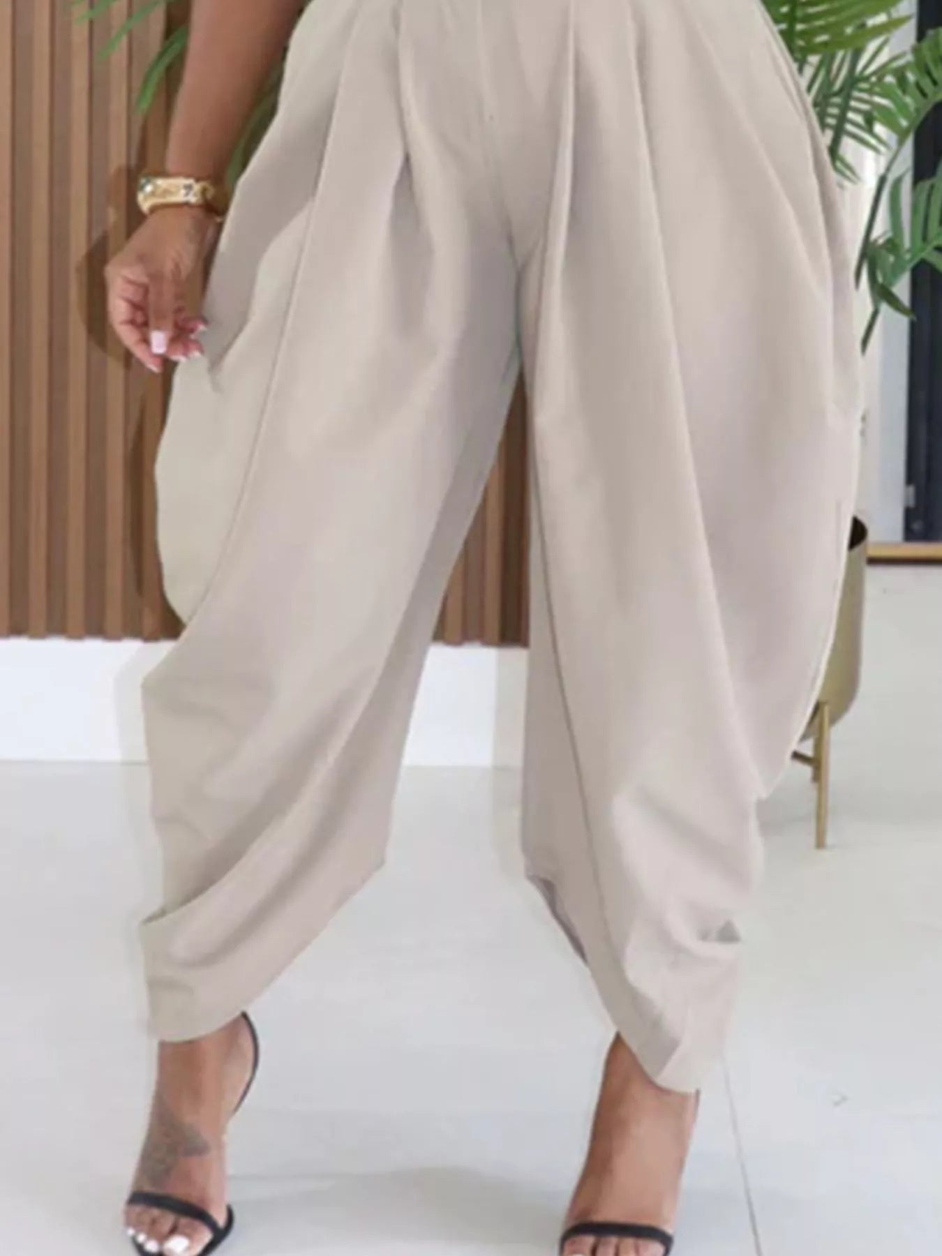 High-Waisted Wide Leg Pleated Pants - Girly Tea