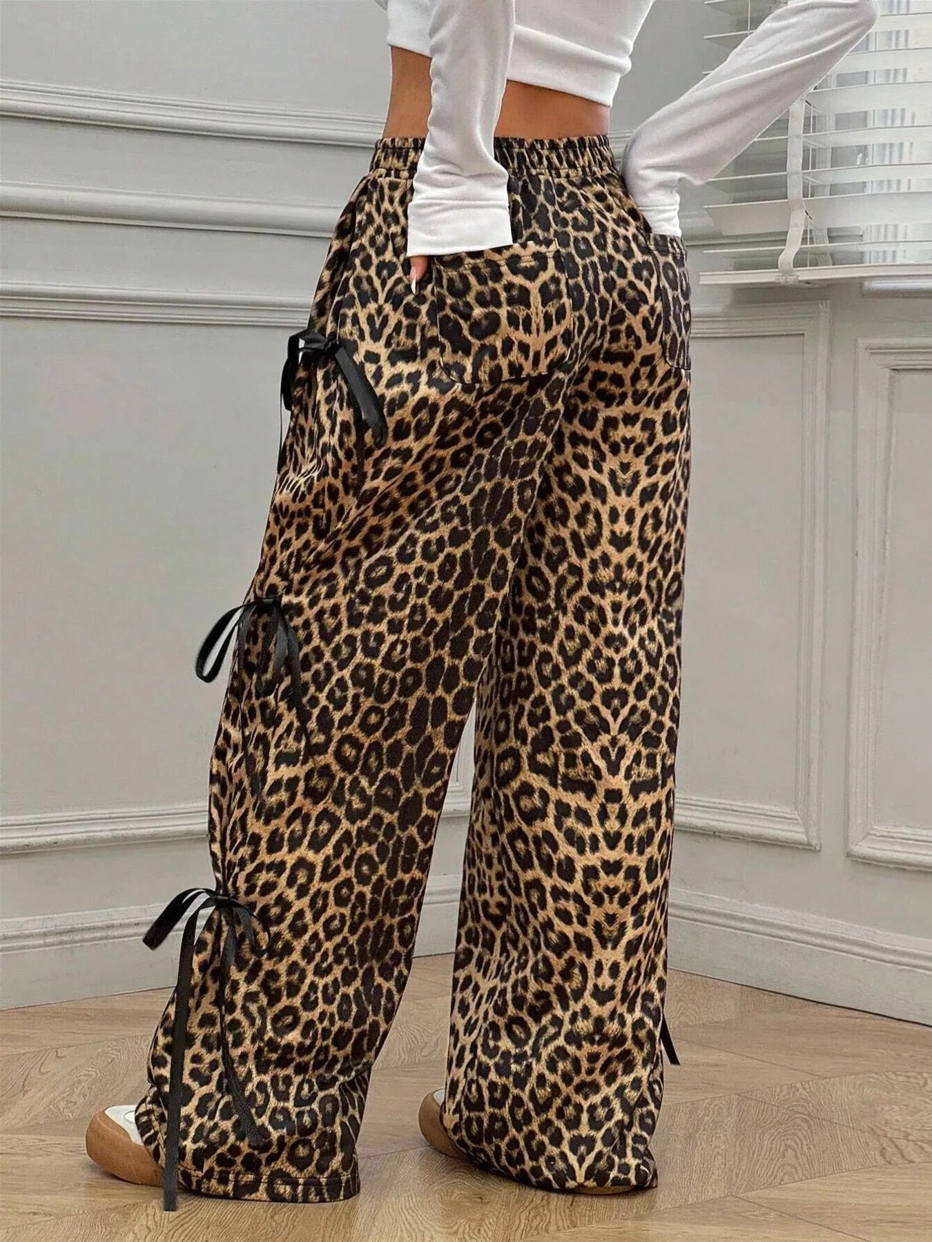 Cargo Wide Leg Pants with Side Tie Details - Girly Tea