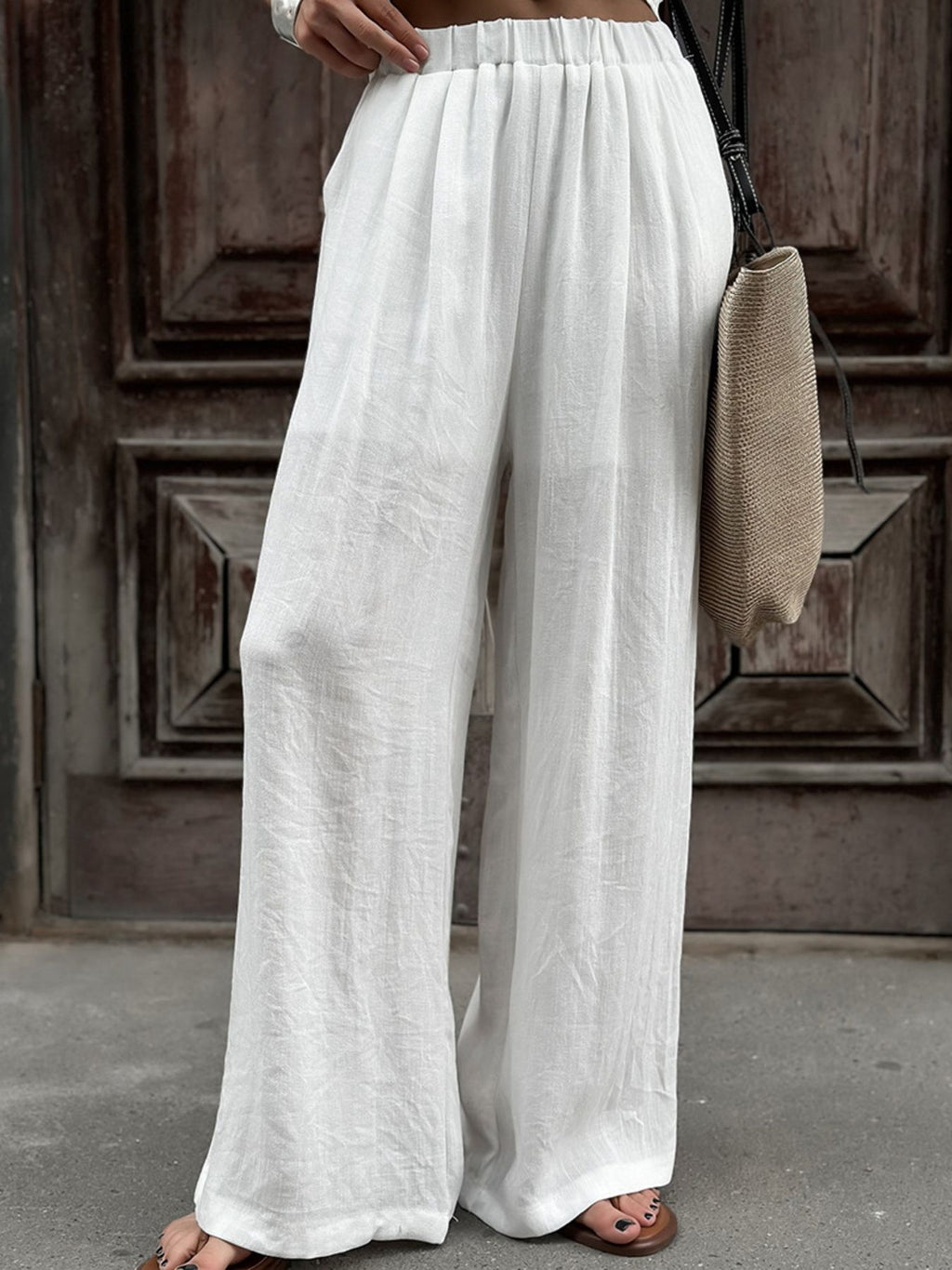 Wrap Top & Wide Leg Pants Set - Girly Tea