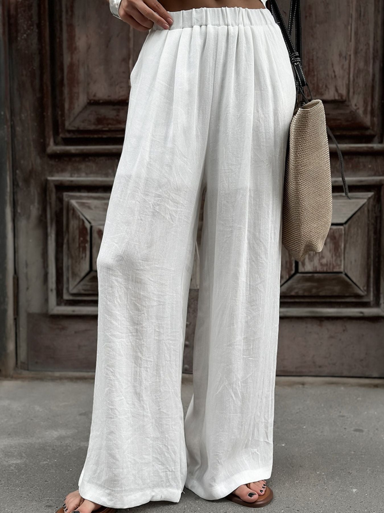 Wrap Top & Wide Leg Pants Set - Girly Tea