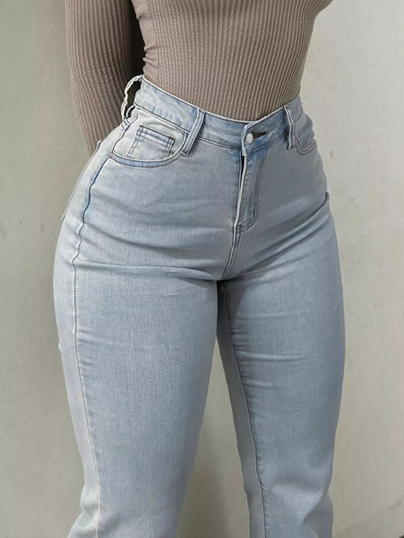 High-Waisted Flare Leg Jeans - Girly Tea