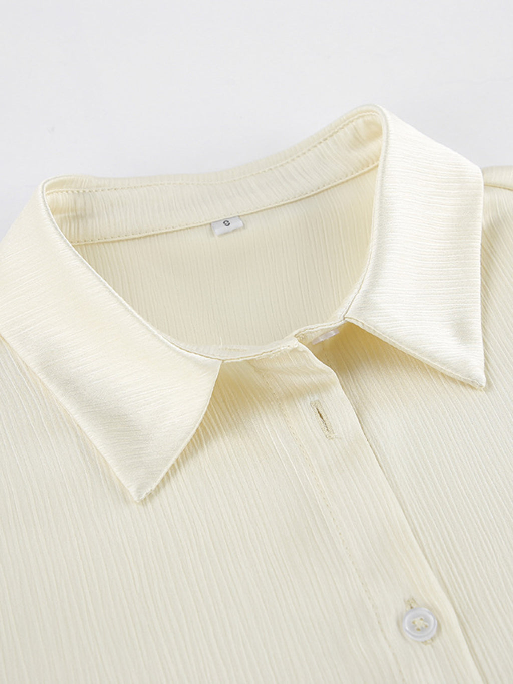 Texture Shirt and Wide-Leg Pants Set - Girly Tea