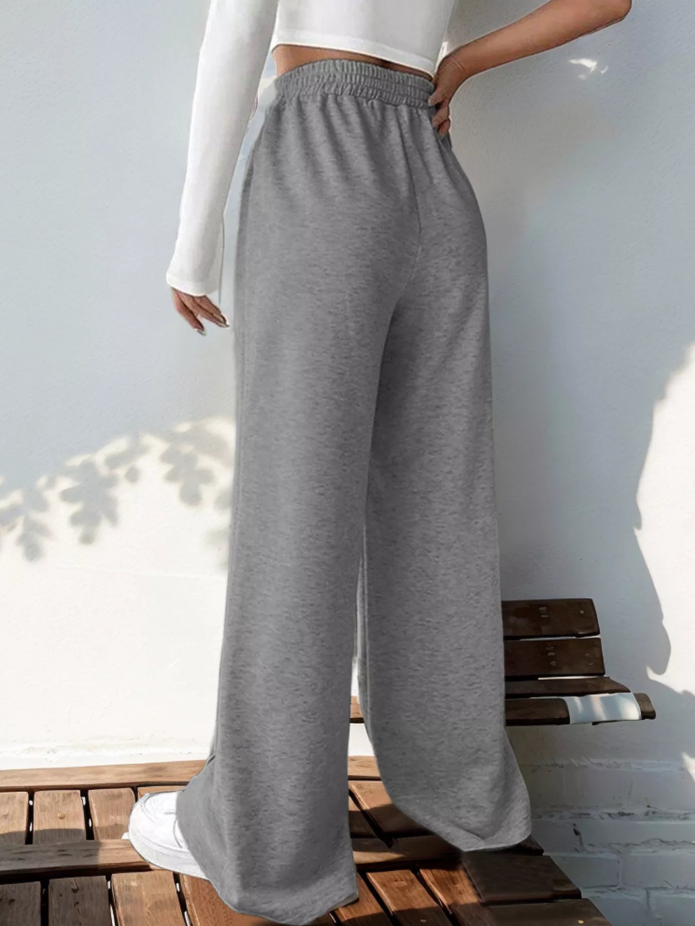 Wide Leg High Waist Pants - Girly Tea
