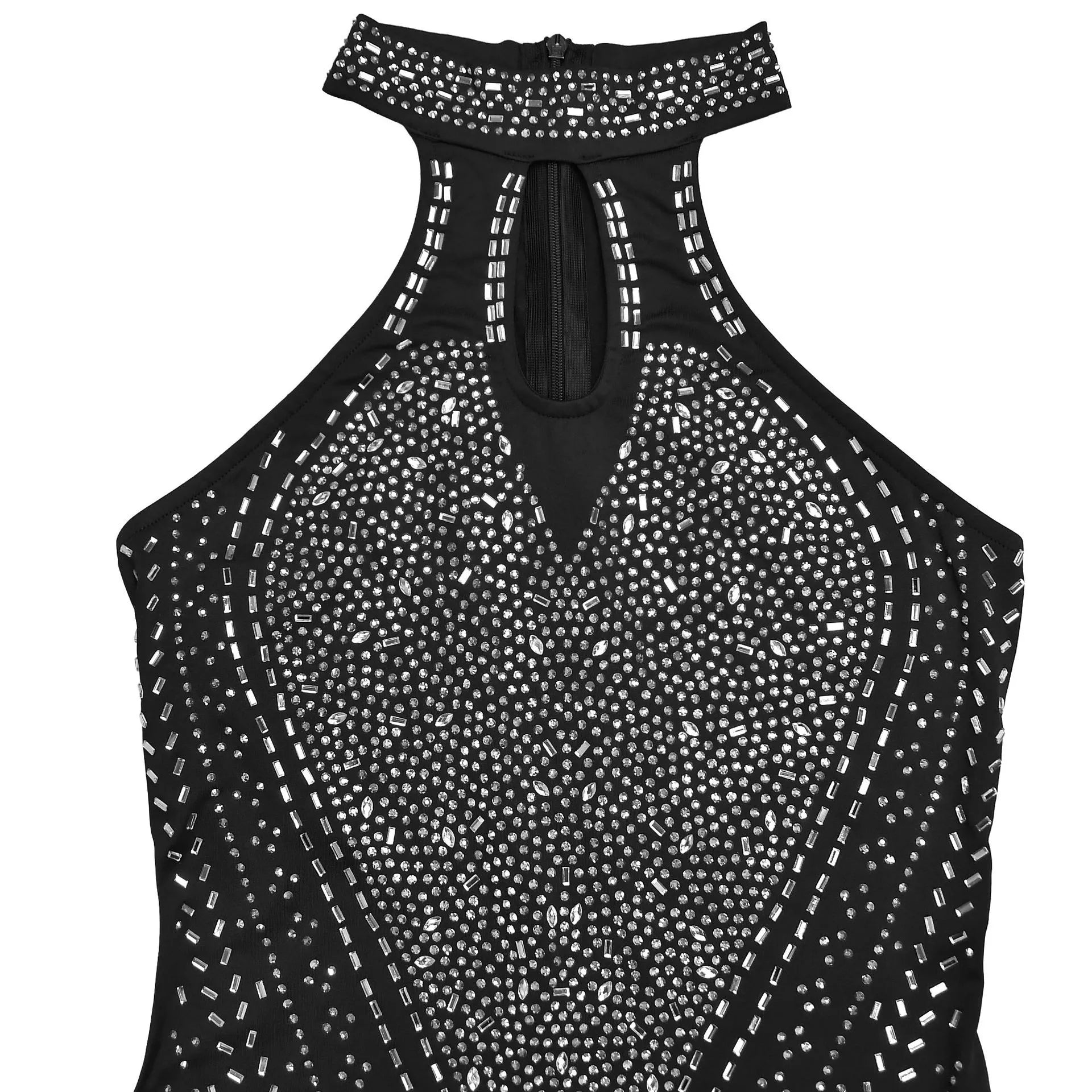 Sparkling Rhinestone Cutout Jumpsuit - Girly Tea