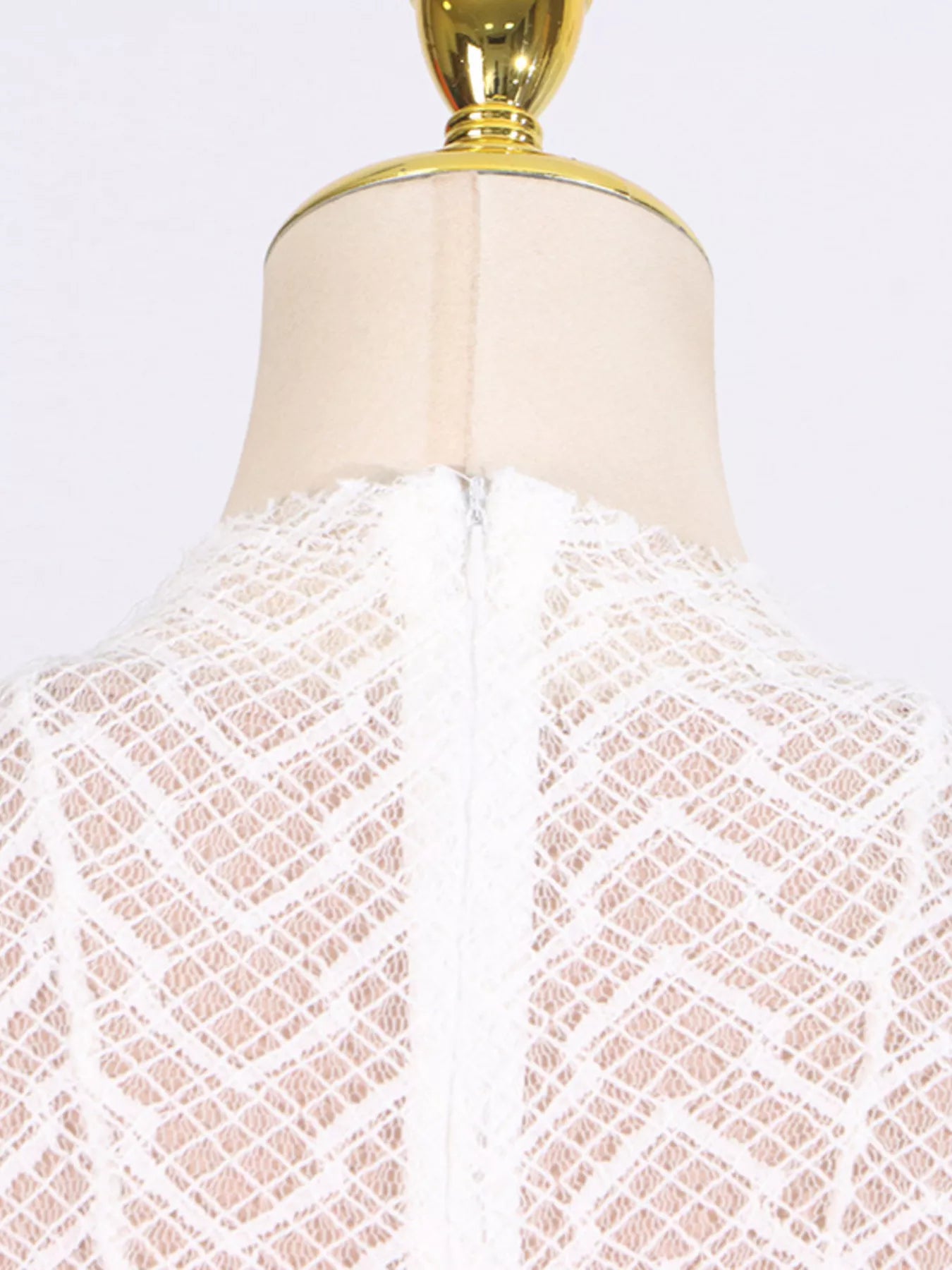 Lace Mock Neck Long Sleeve Maxi Dress - Girly Tea