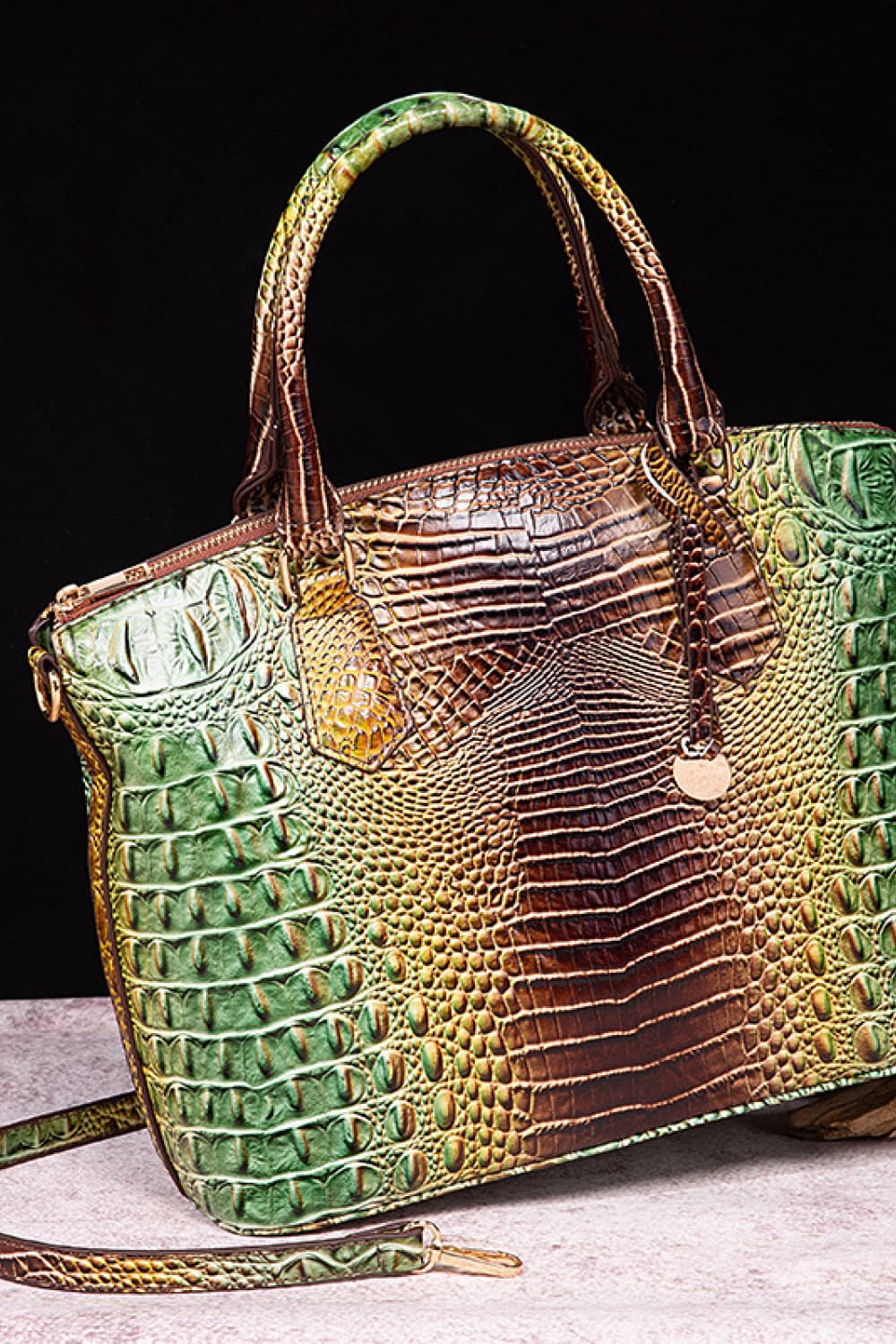 Gradient PU Leather Handbag - Girly Tea
