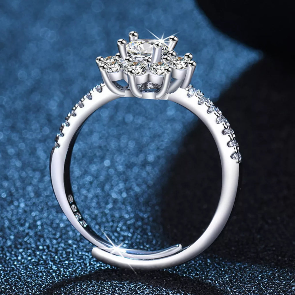 1 Carat Moissanite 925 Sterling Silver Ring - Girly Tea