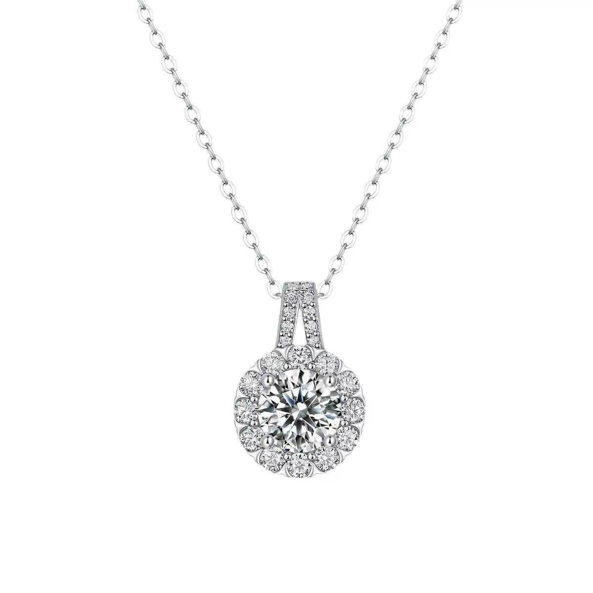 2 Carat Moissanite 925 Sterling Silver Necklace - Girly Tea