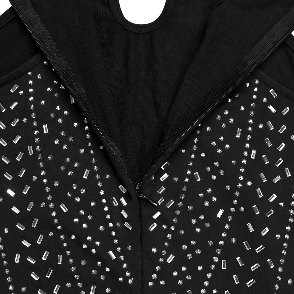 Sparkling Rhinestone Cutout Jumpsuit - Girly Tea