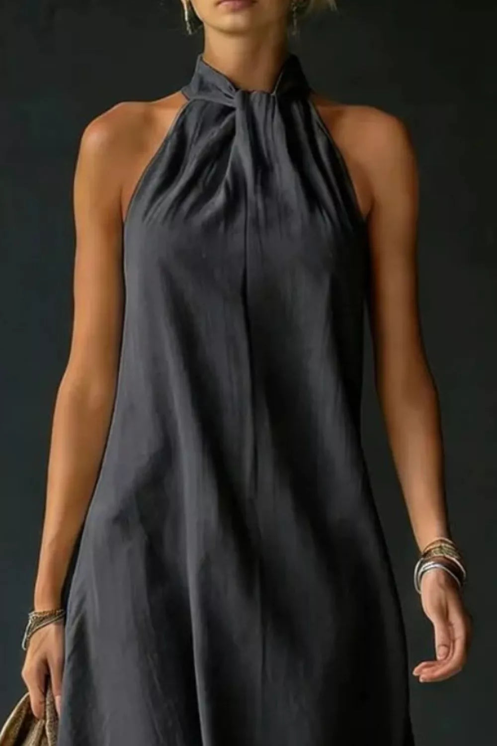 Halter Neck Sleeveless Maxi Dress - Girly Tea
