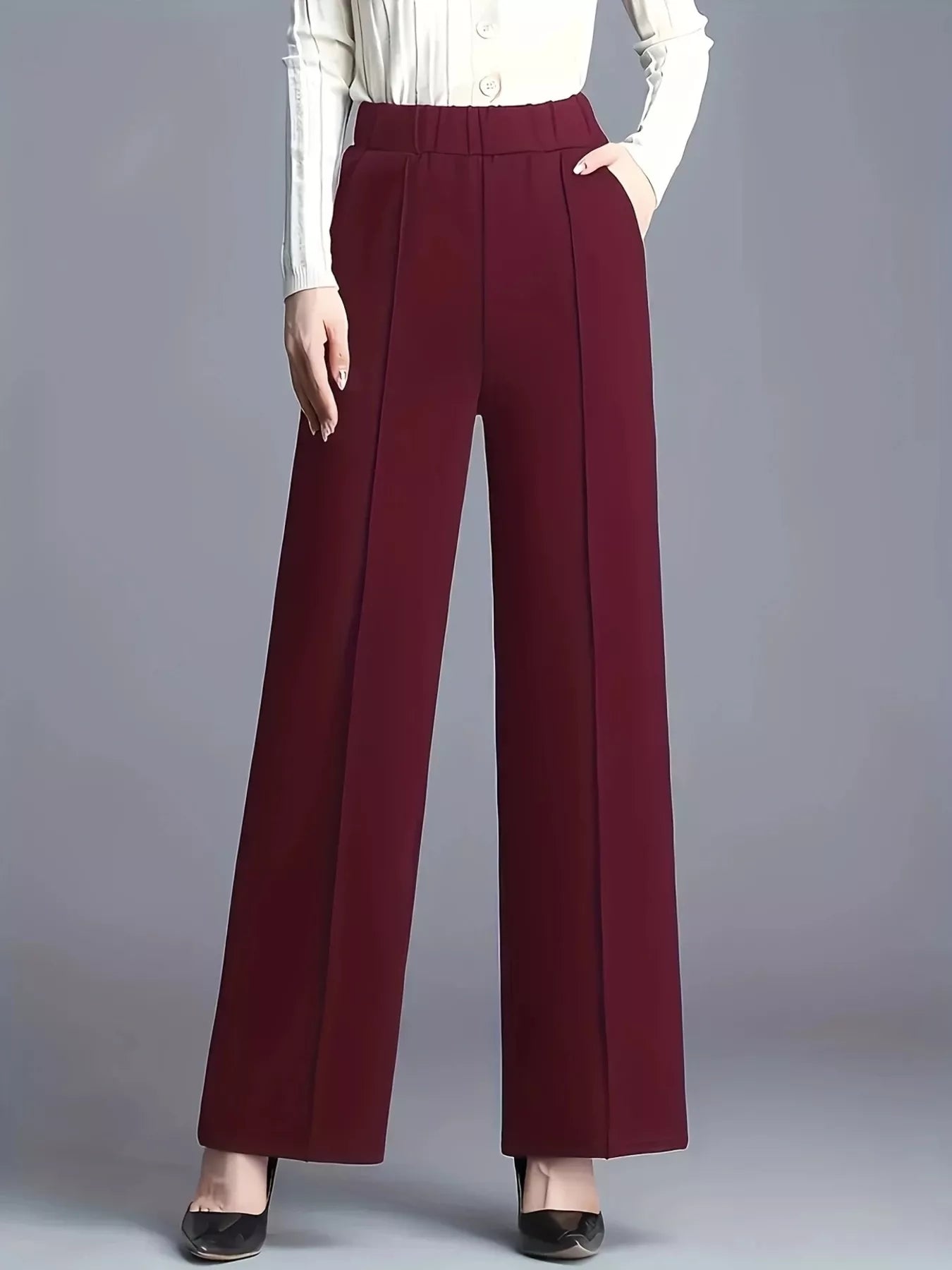 Wide Leg High Waist Pants - Girly Tea