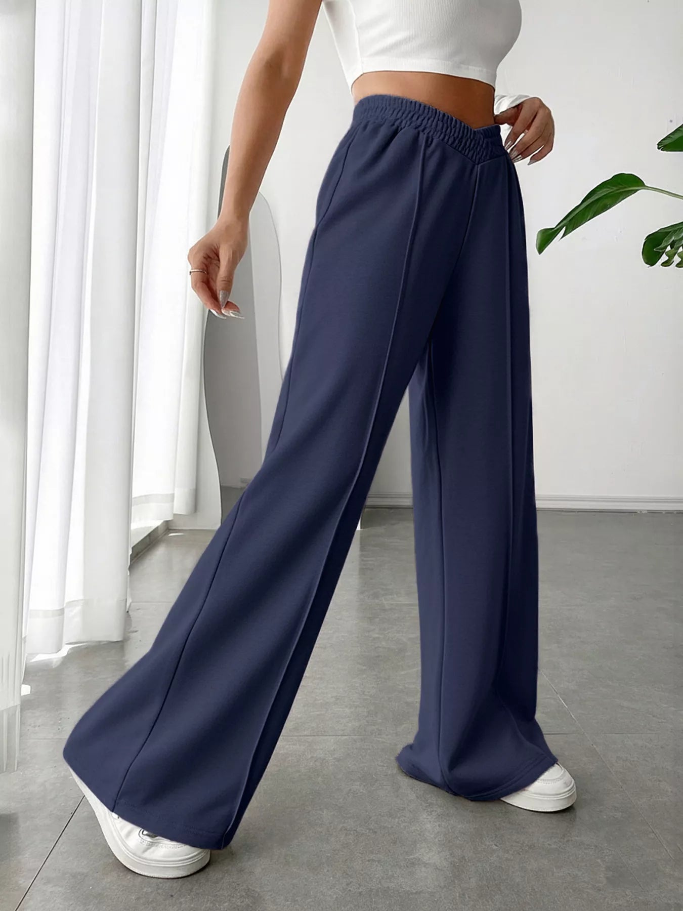 Wide Leg High Waist Pants - Girly Tea
