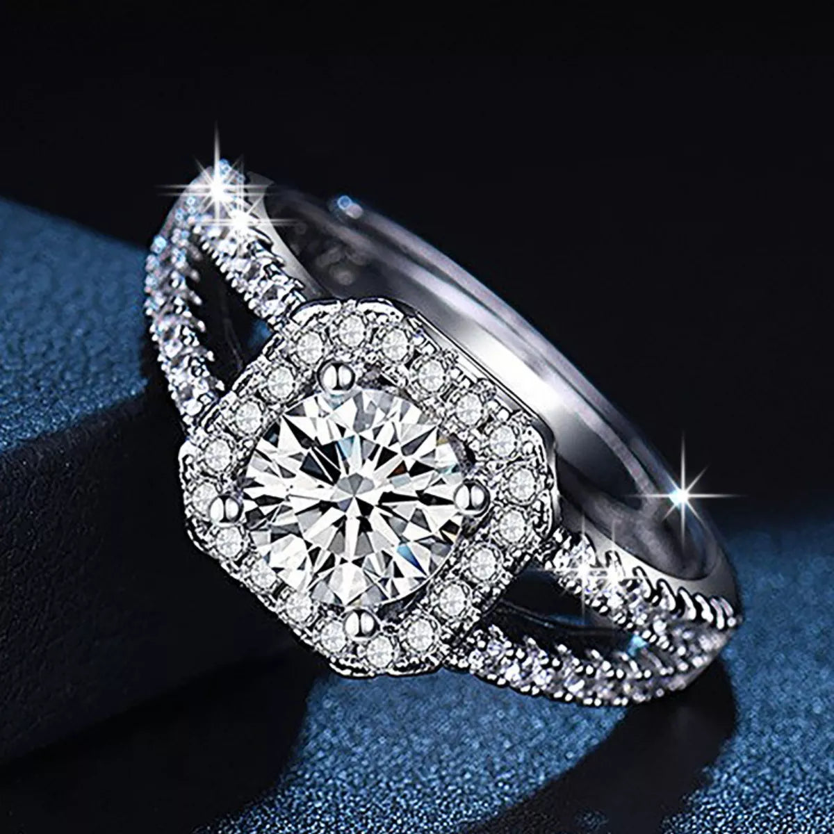 1 Carat Moissanite 925 Sterling Silver Ring - Girly Tea