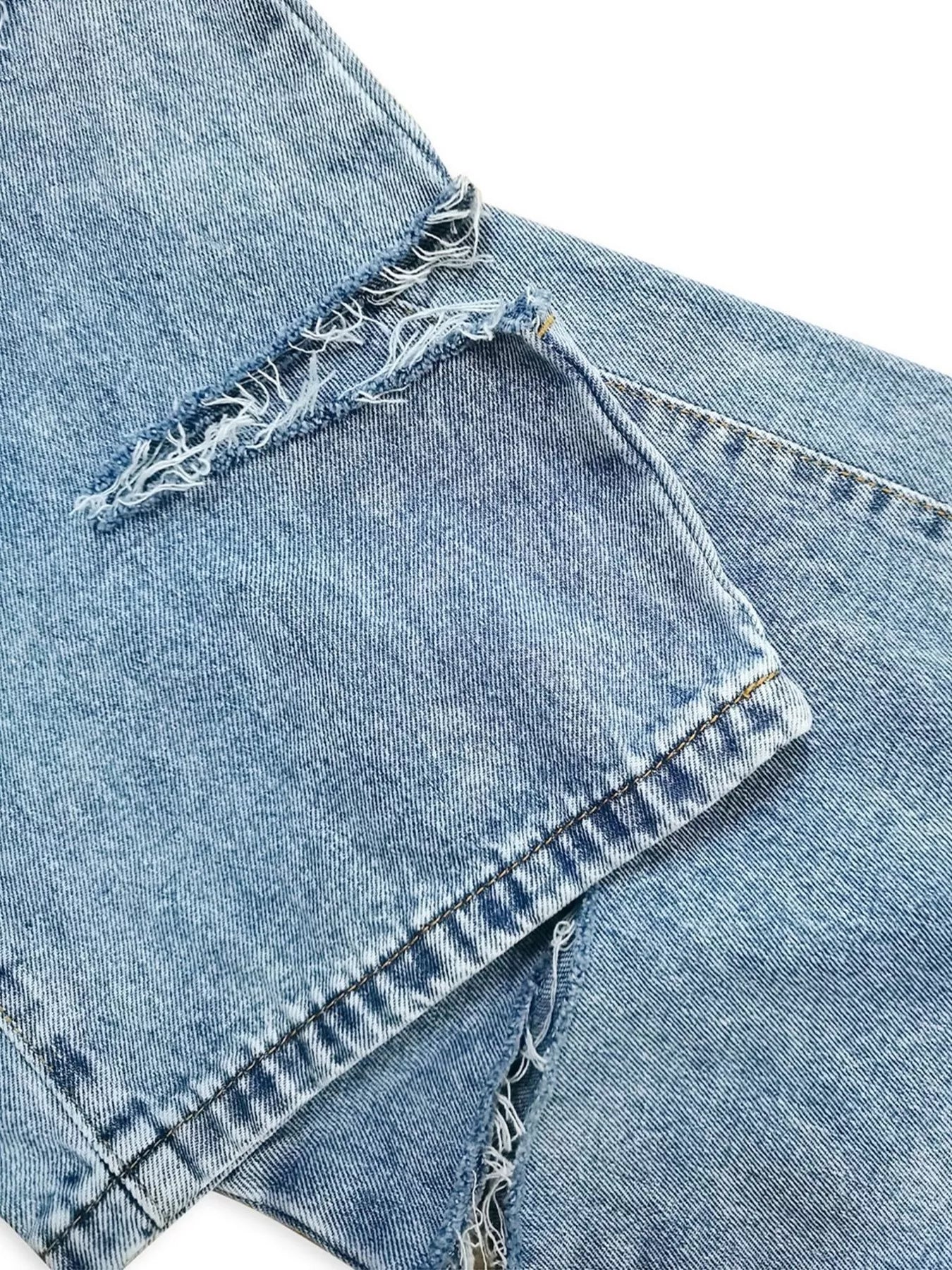 Distressed Wide Leg Jeans - Girly Tea