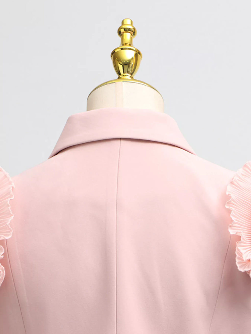 Frill Lapel Collar Top and Pleated Skirt Set - Girly Tea