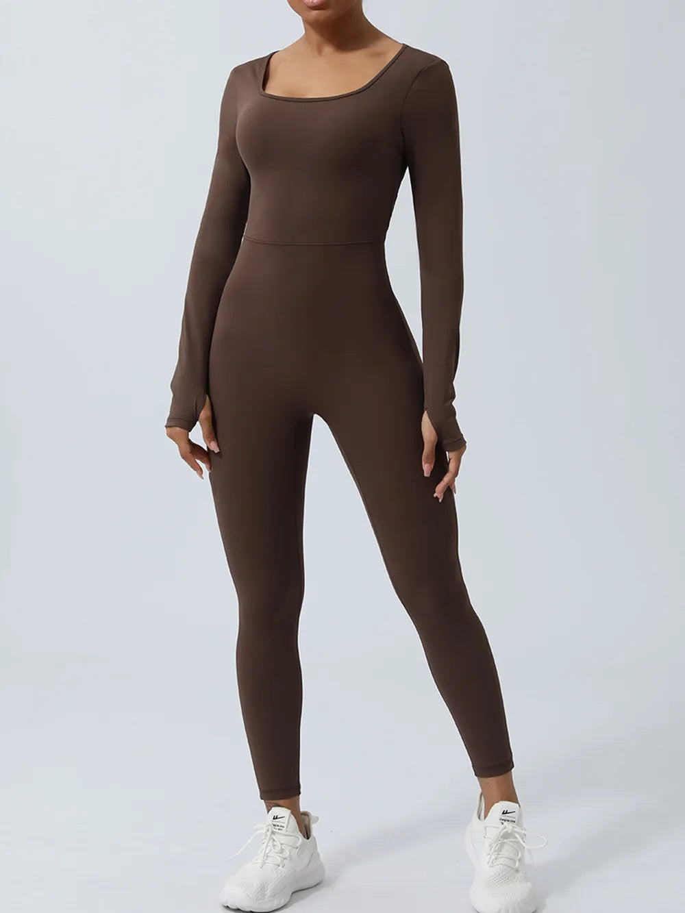 Twisted Backless Long Sleeve Jumpsuit - Girly Tea