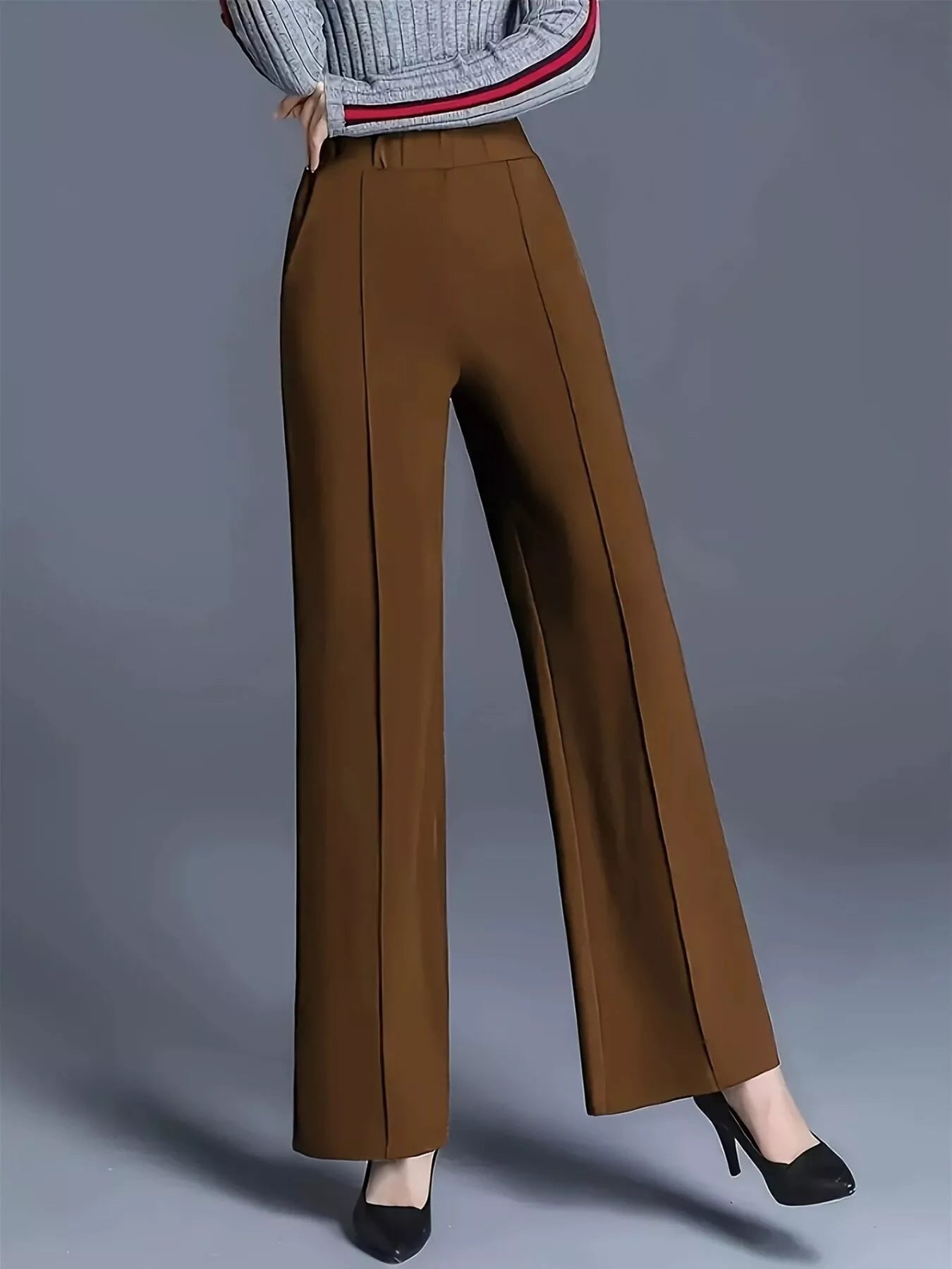 Wide Leg High Waist Pants - Girly Tea