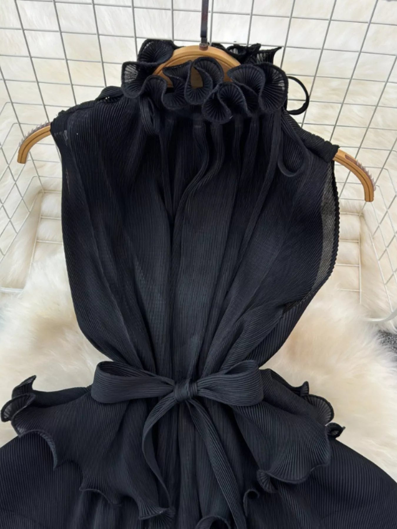 Ruffled Tiered Sleeveless Midi Dress - Girly Tea