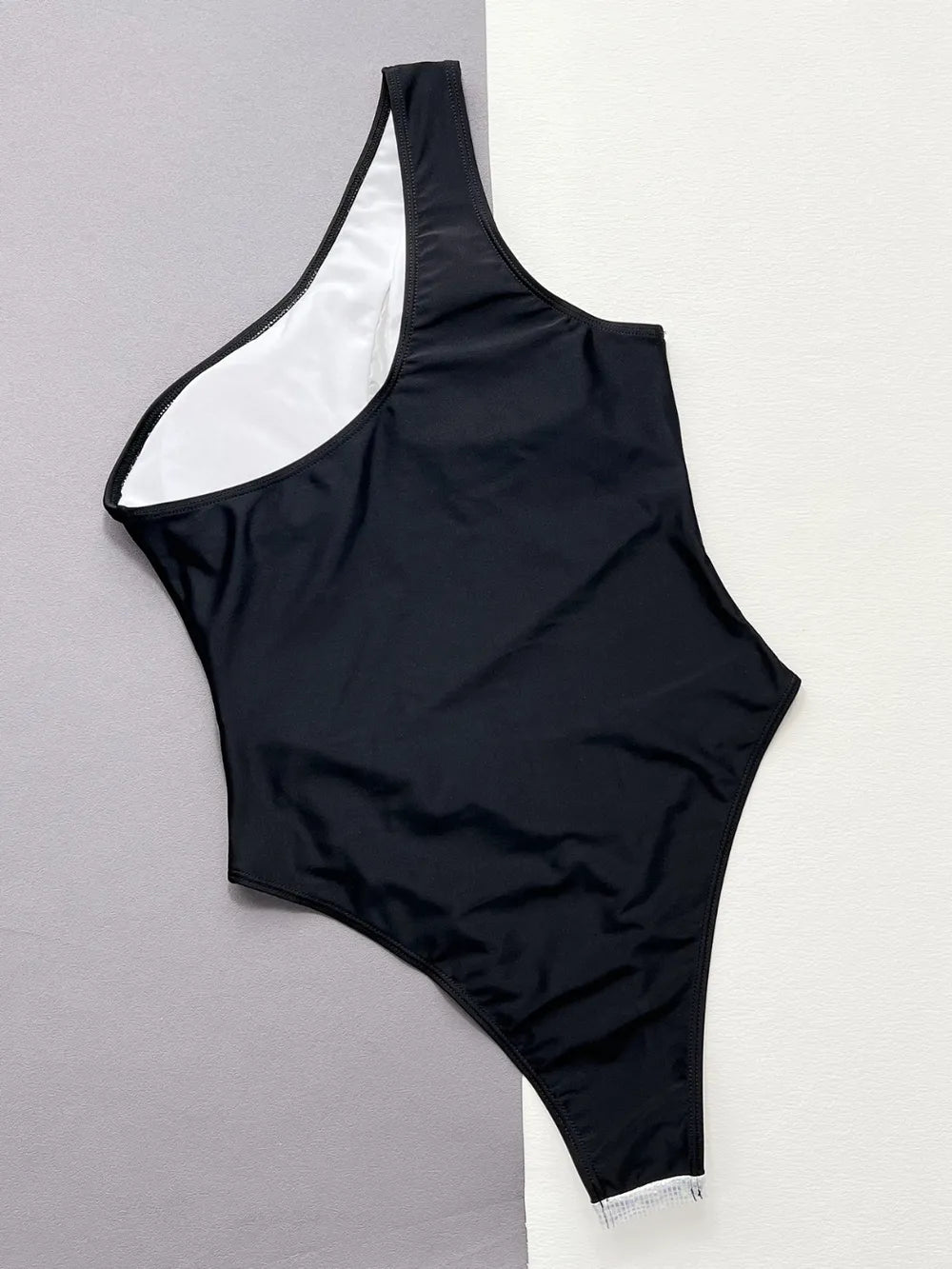 Contrast Panel One-Piece Swimsuit - Girly Tea