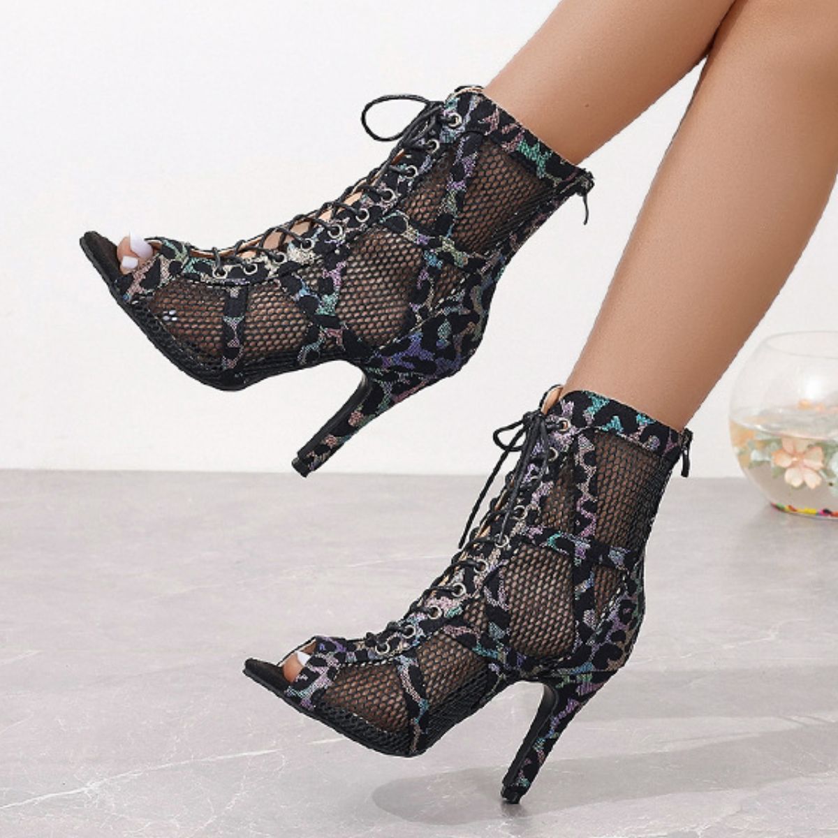 Lace-Up High Heel Sandals - Girly Tea