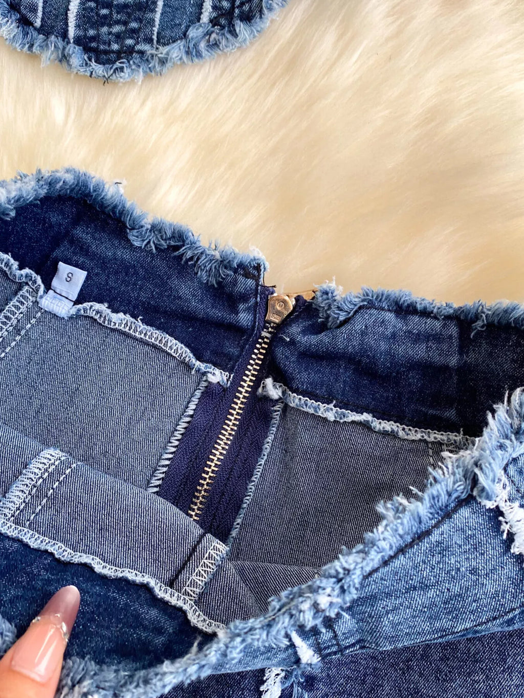 Raw Hem Denim Cami and Flare Jeans Set - Girly Tea