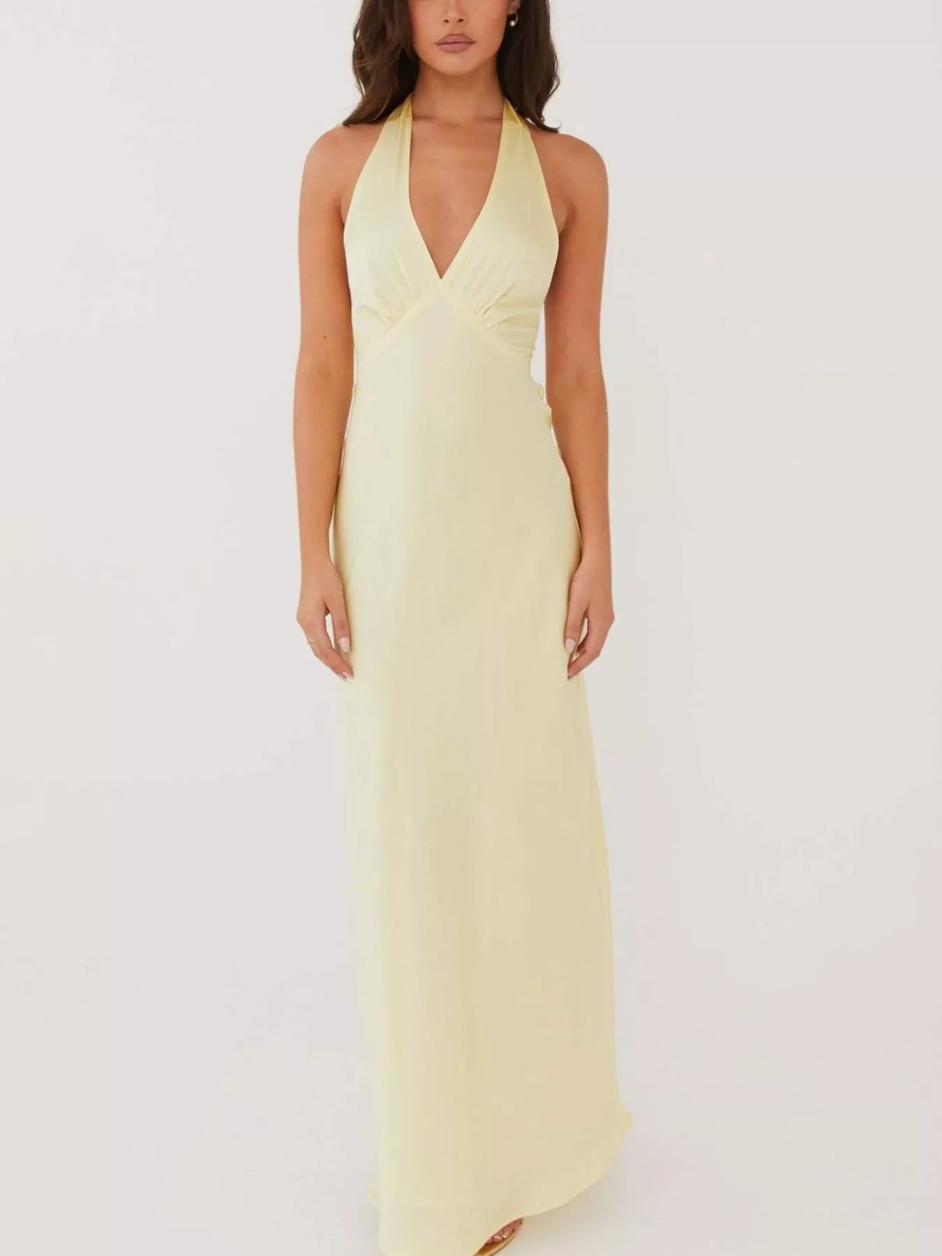 Halter Neck Sleeveless Maxi Dress - Girly Tea