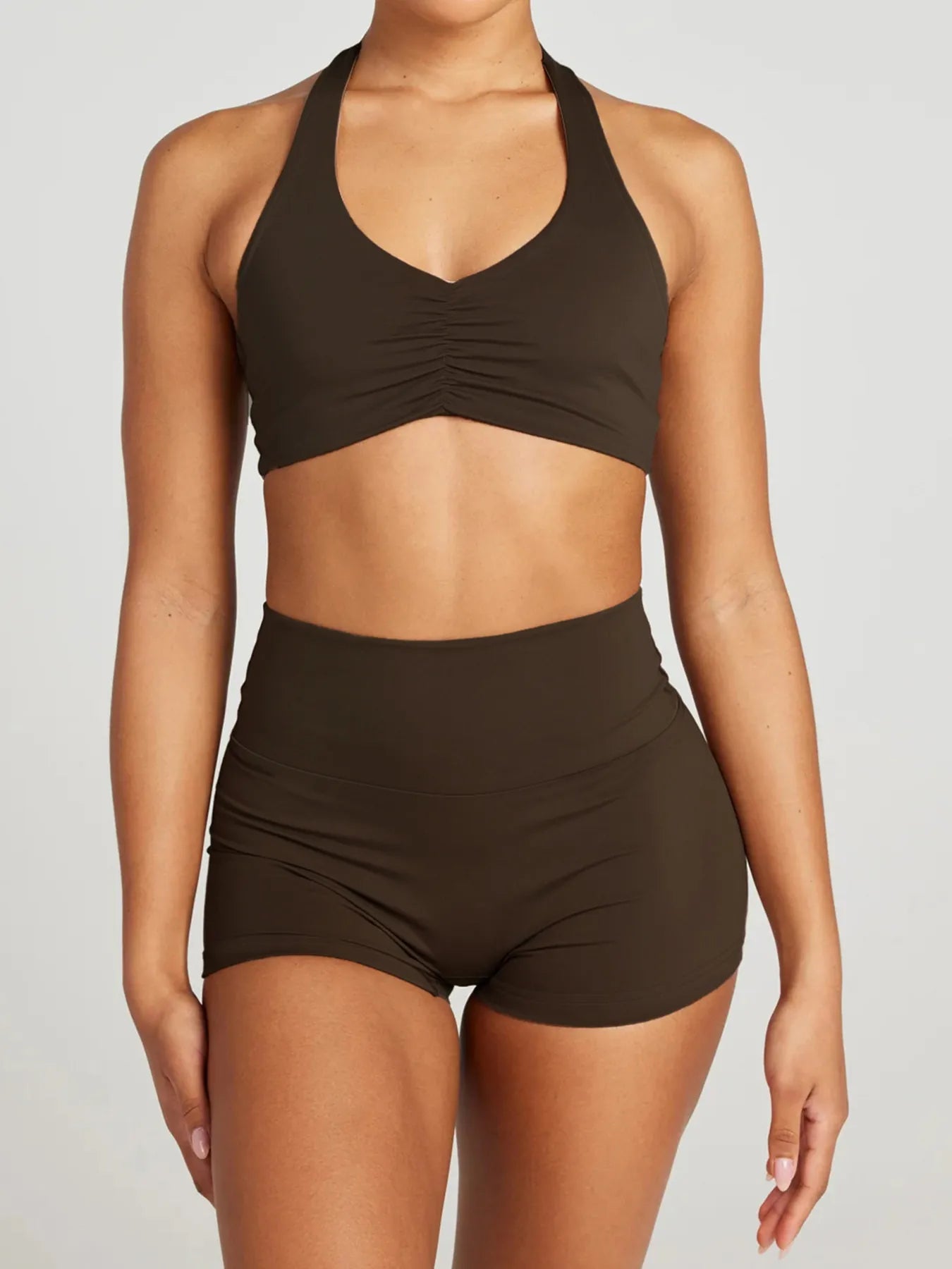 Halter Neck Cami and Shorts Active Set - Girly Tea
