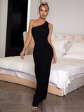 Cutout One-Shoulder Maxi Dress - Girly Tea