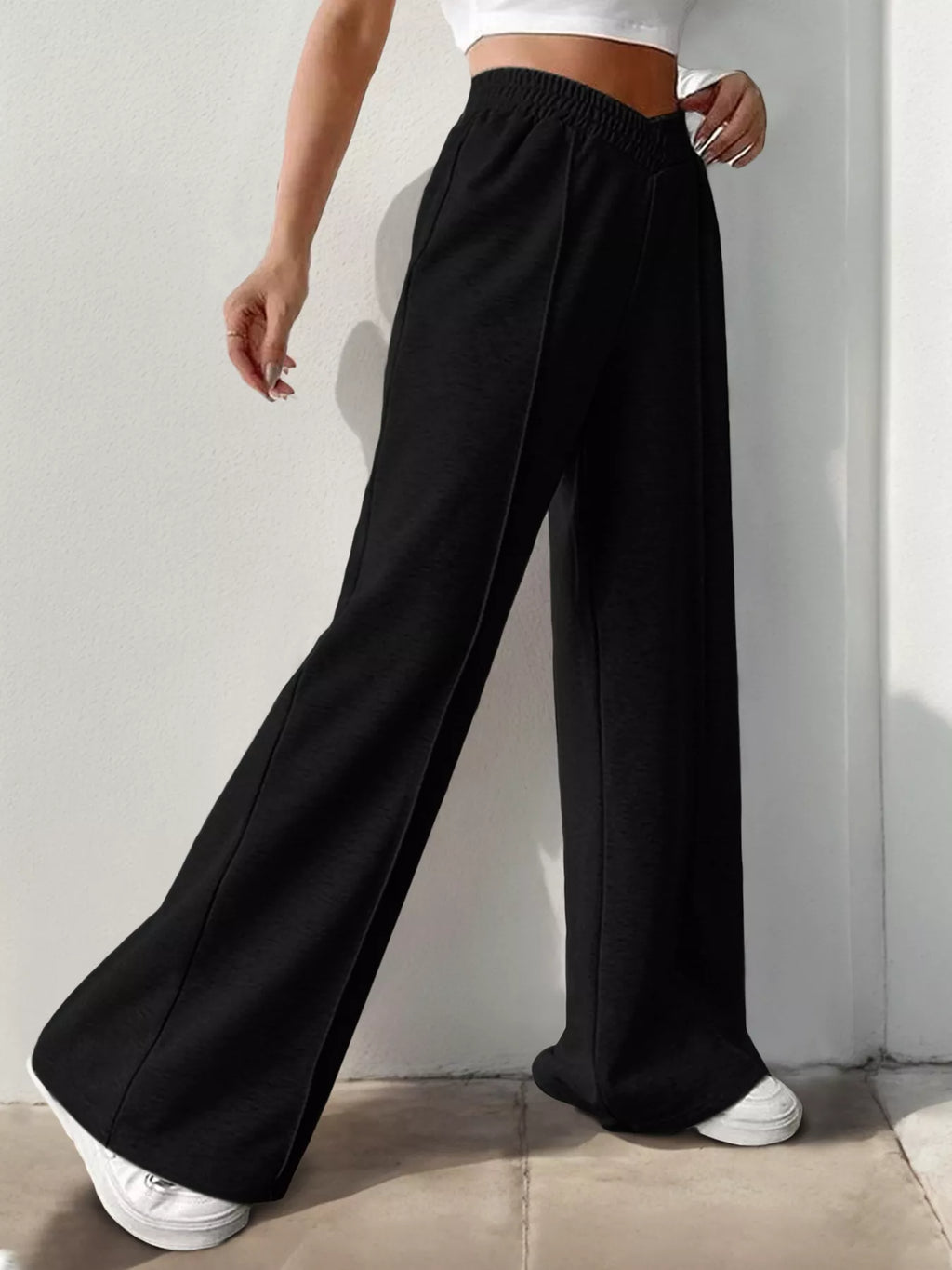 Wide Leg High Waist Pants - Girly Tea