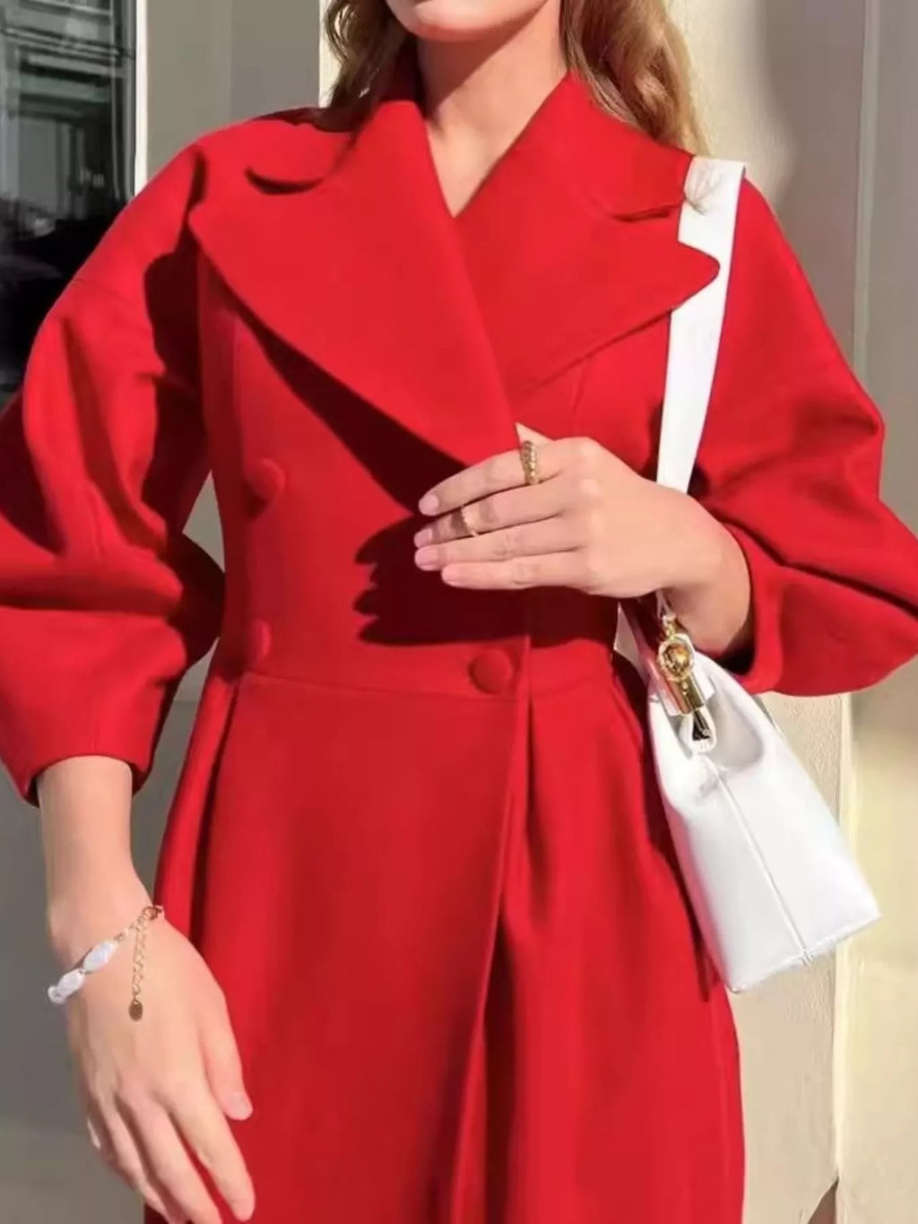 Double-Breasted Longline Coat - Girly Tea