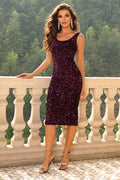 Sequin Sleeveless Slit Dress - Girly Tea