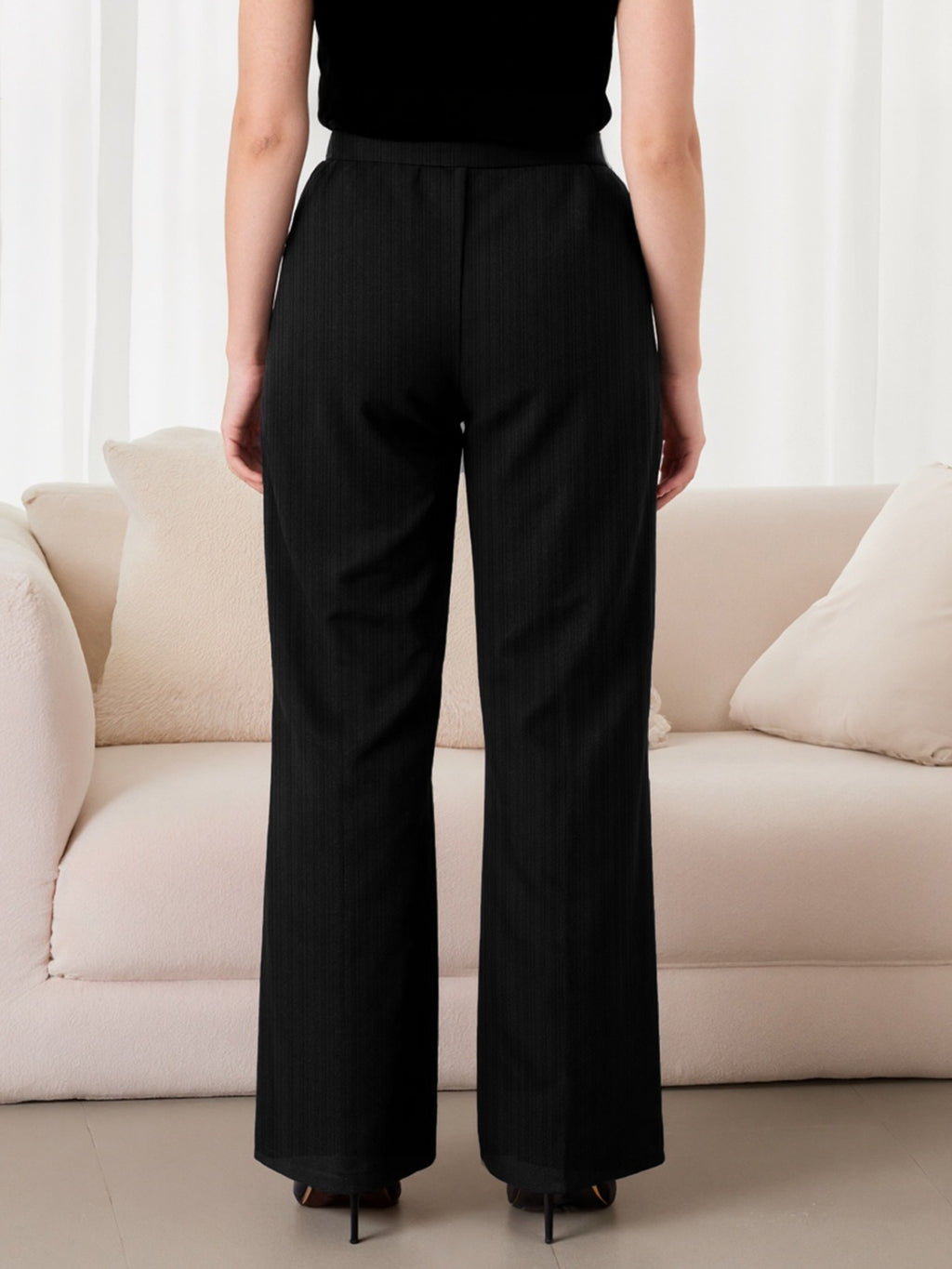 Plus Size Chain-Waist Wide-Leg Pants - Girly Tea