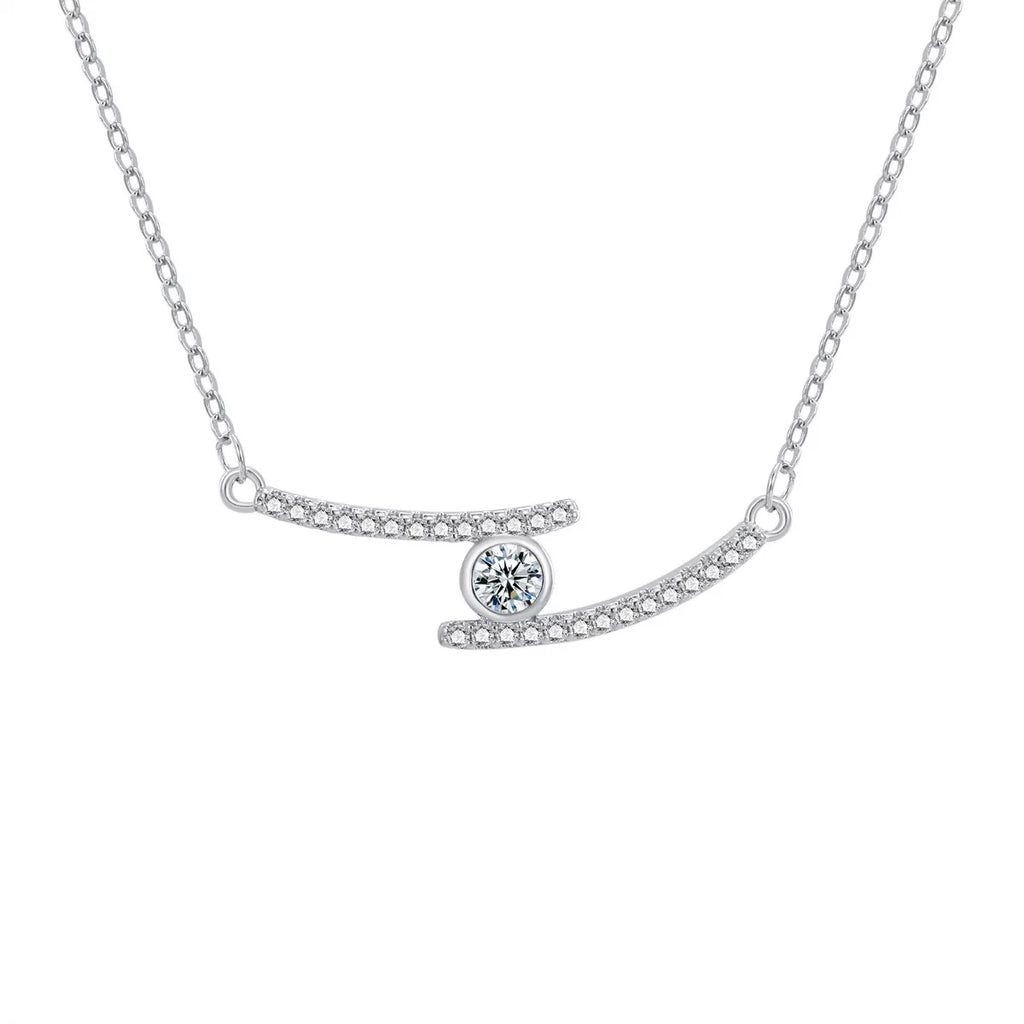 1 Carat Moissanite 925 Sterling Silver Necklace - Girly Tea
