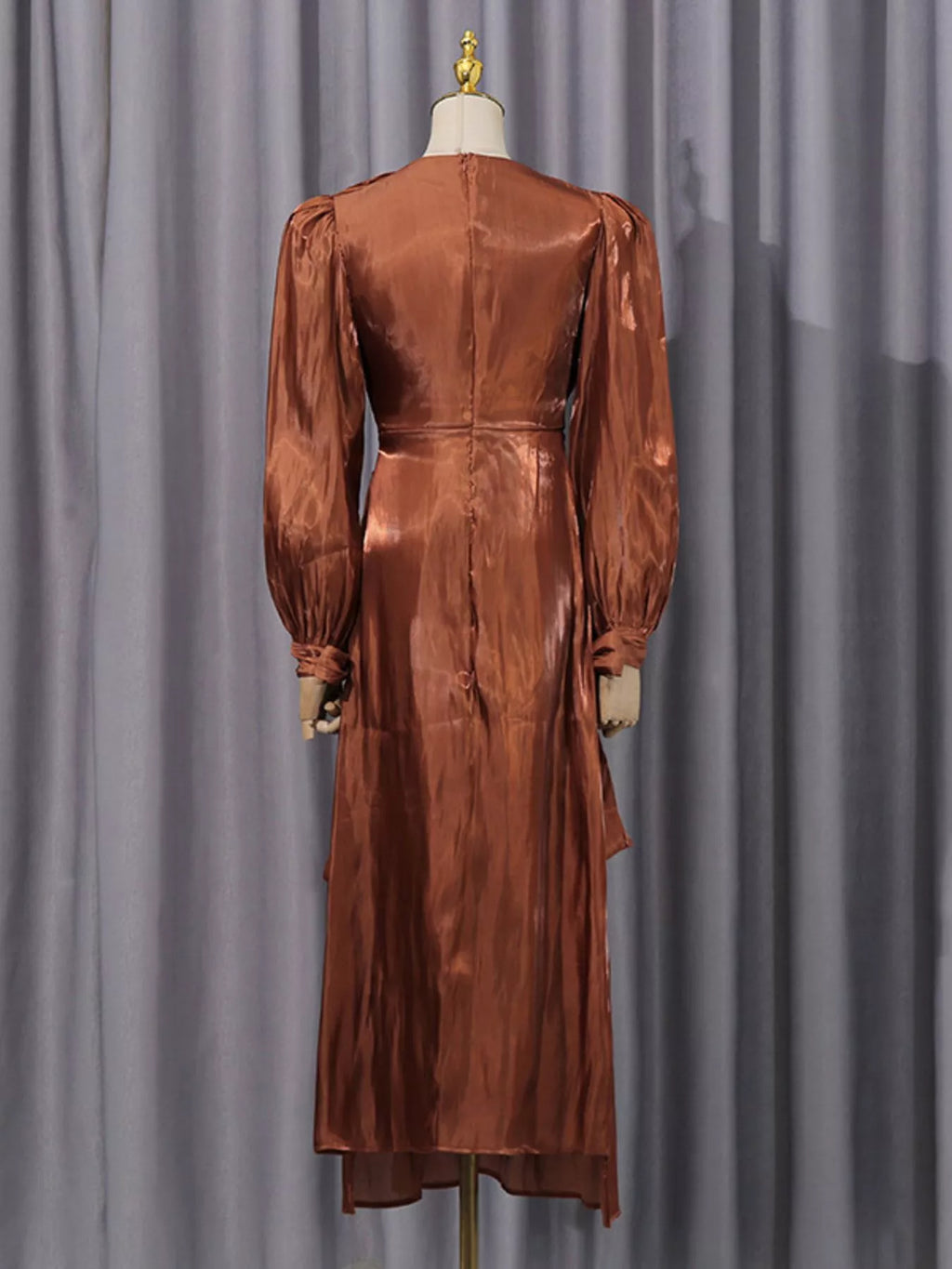 Front Twisted Draped Long Sleeve Maxi Dress - Girly Tea