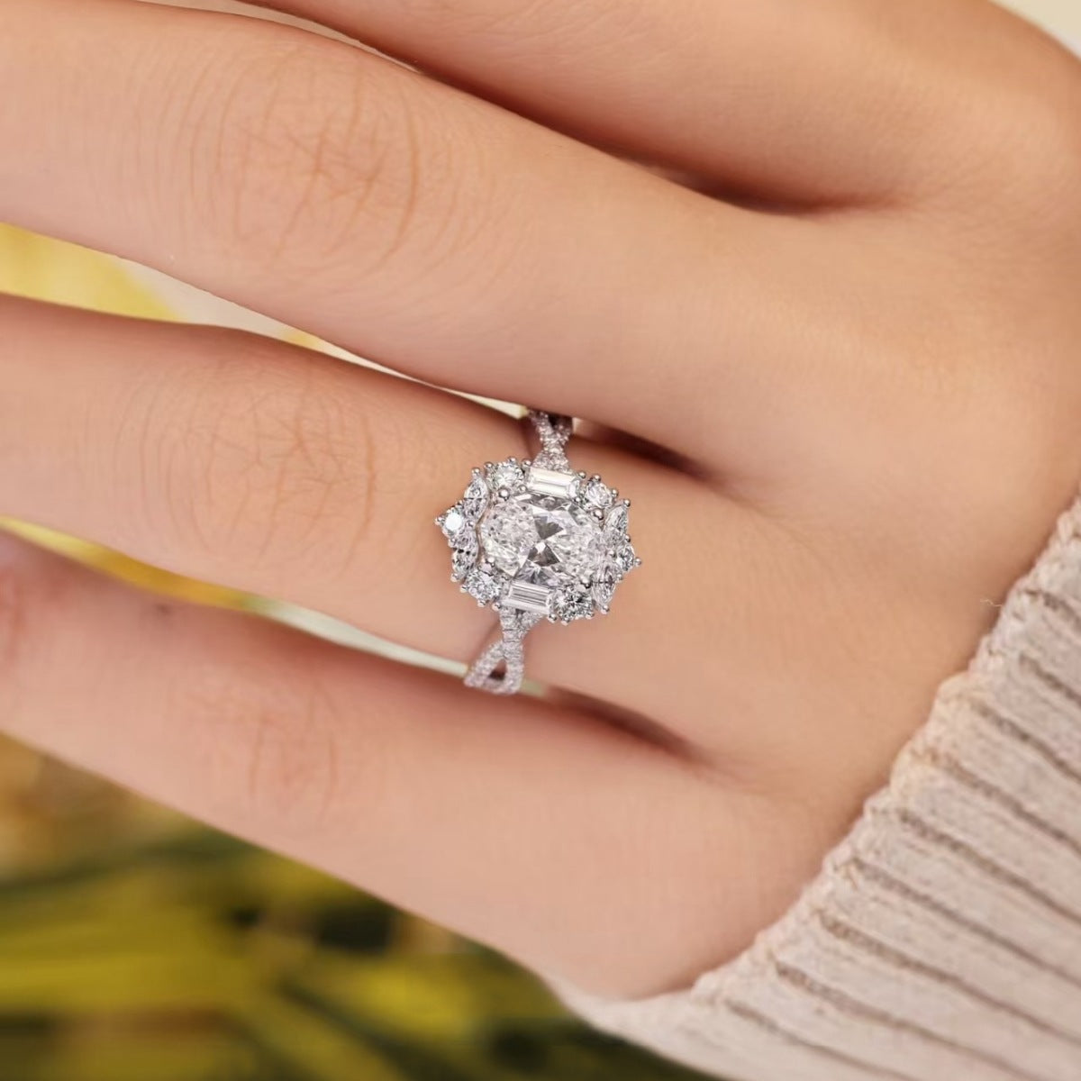 1 Carat Moissanite 925 Sterling Silver Ring - Girly Tea
