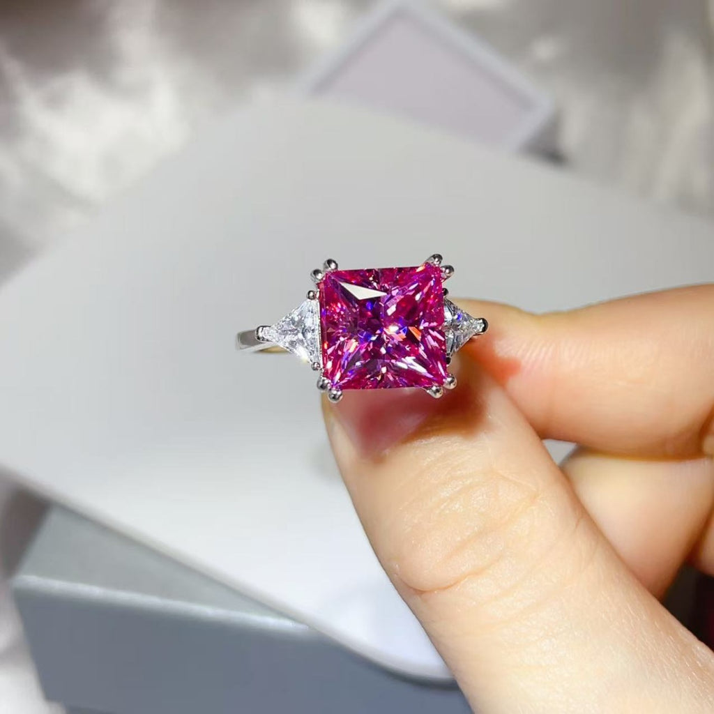 5 Carat Moissanite 925 Sterling Silver Ring - Girly Tea