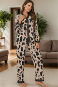 Button Up Long Sleeve Top and Pants Lounge Set - Girly Tea