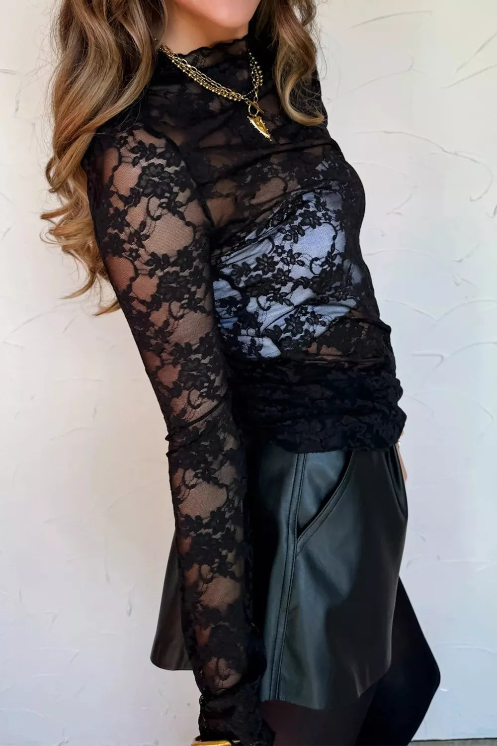 Floral Lace Long Sleeve Top - Girly Tea