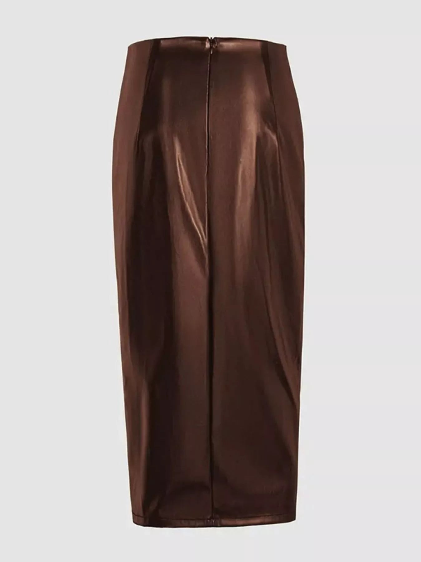 Ruched Slit Midi Skirt - Girly Tea