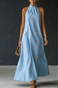 Halter Neck Sleeveless Maxi Dress - Girly Tea