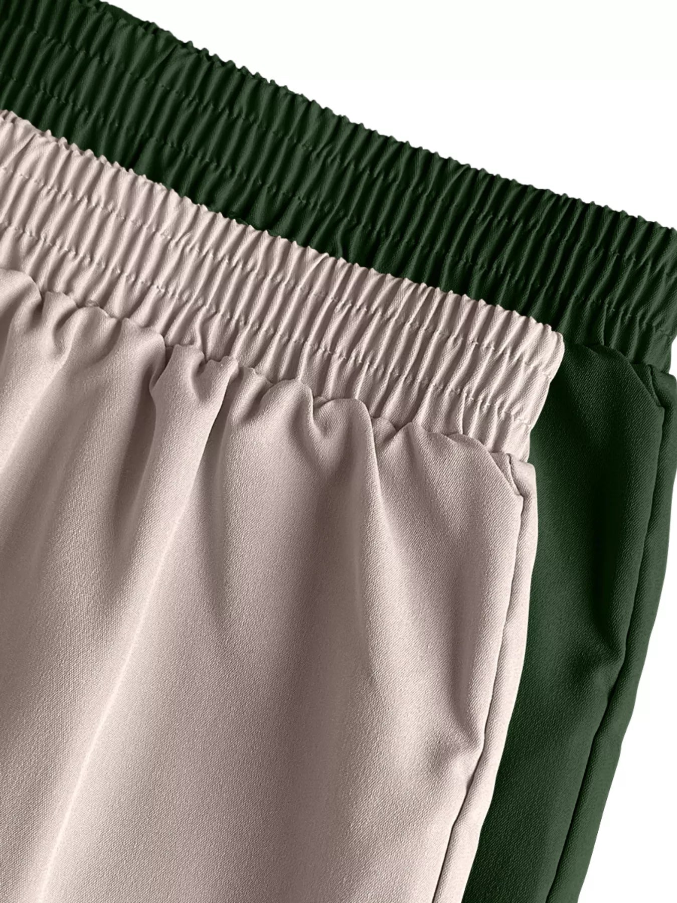 2 Piece Elastic Waist Cargo Pants - Girly Tea
