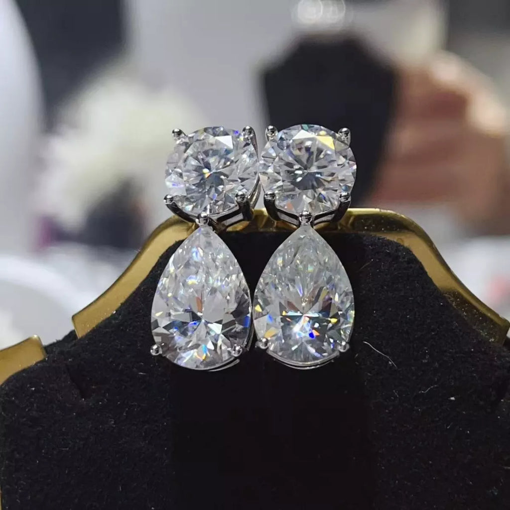16 Carat Moissanite 925 Sterling Silver Earrings - Girly Tea