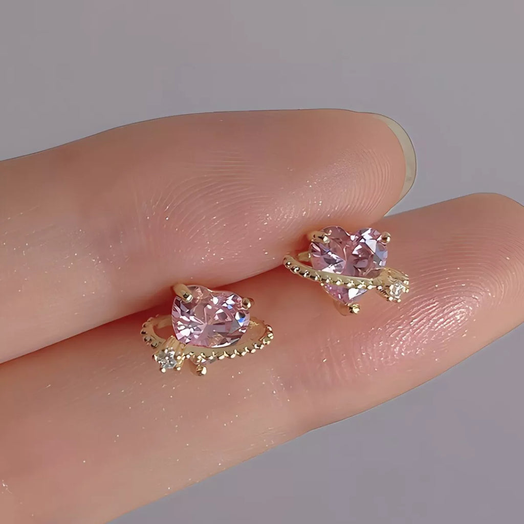 Heart Planet Stud Earrings - Girly Tea