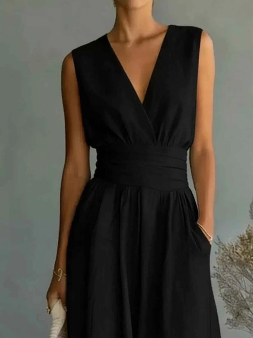 Full Size Sleeveless Wide Leg Jumpsuit Plus Size