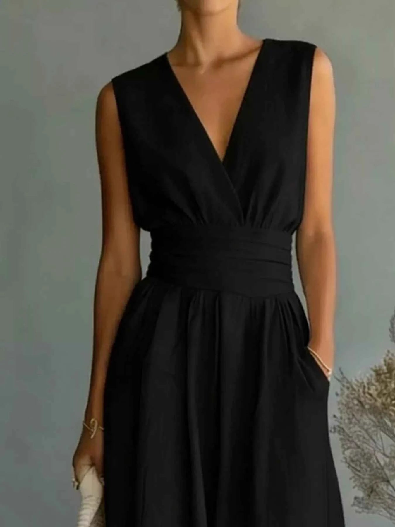Full Size Sleeveless Wide Leg Jumpsuit Plus Size