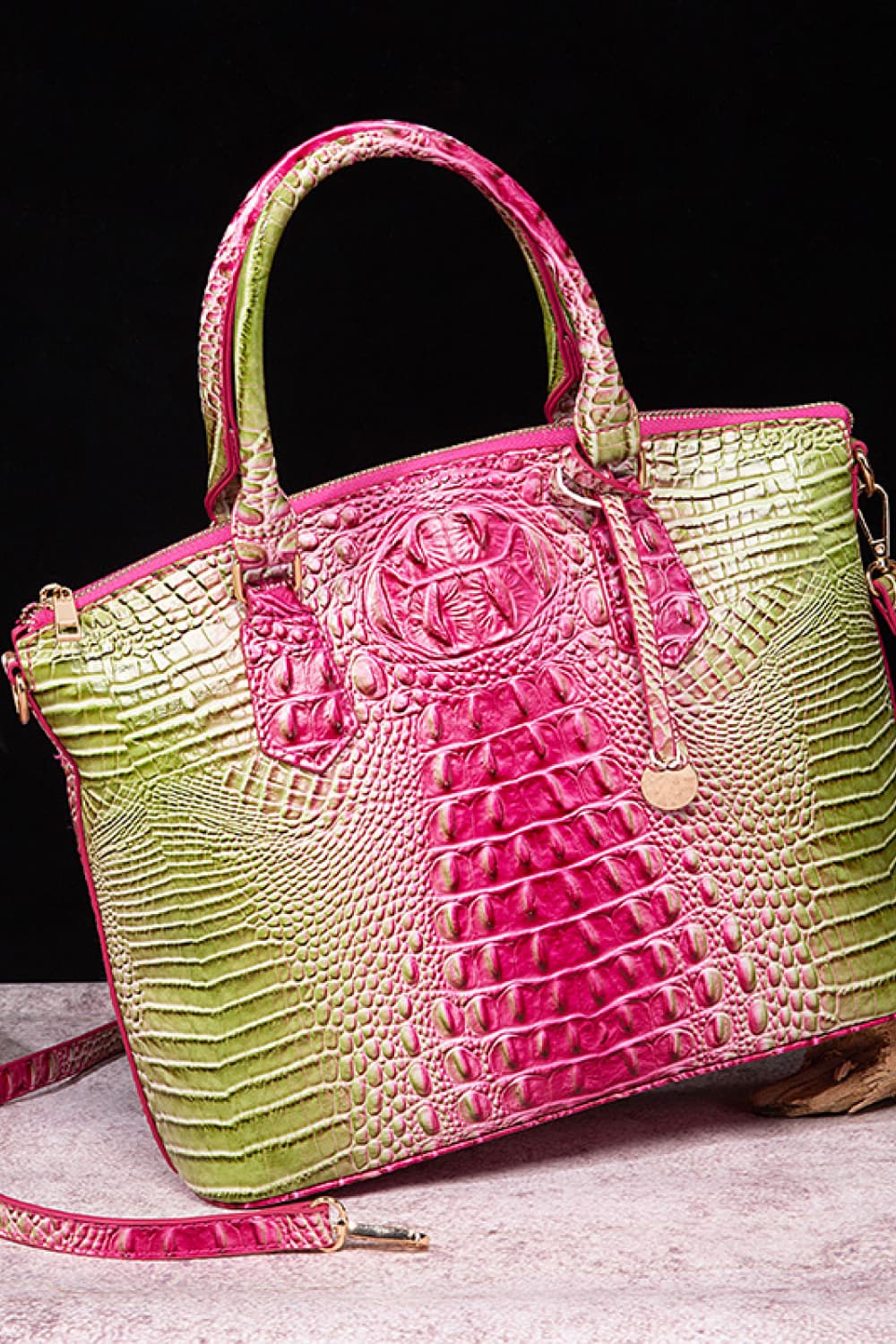 Gradient PU Leather Handbag - Girly Tea