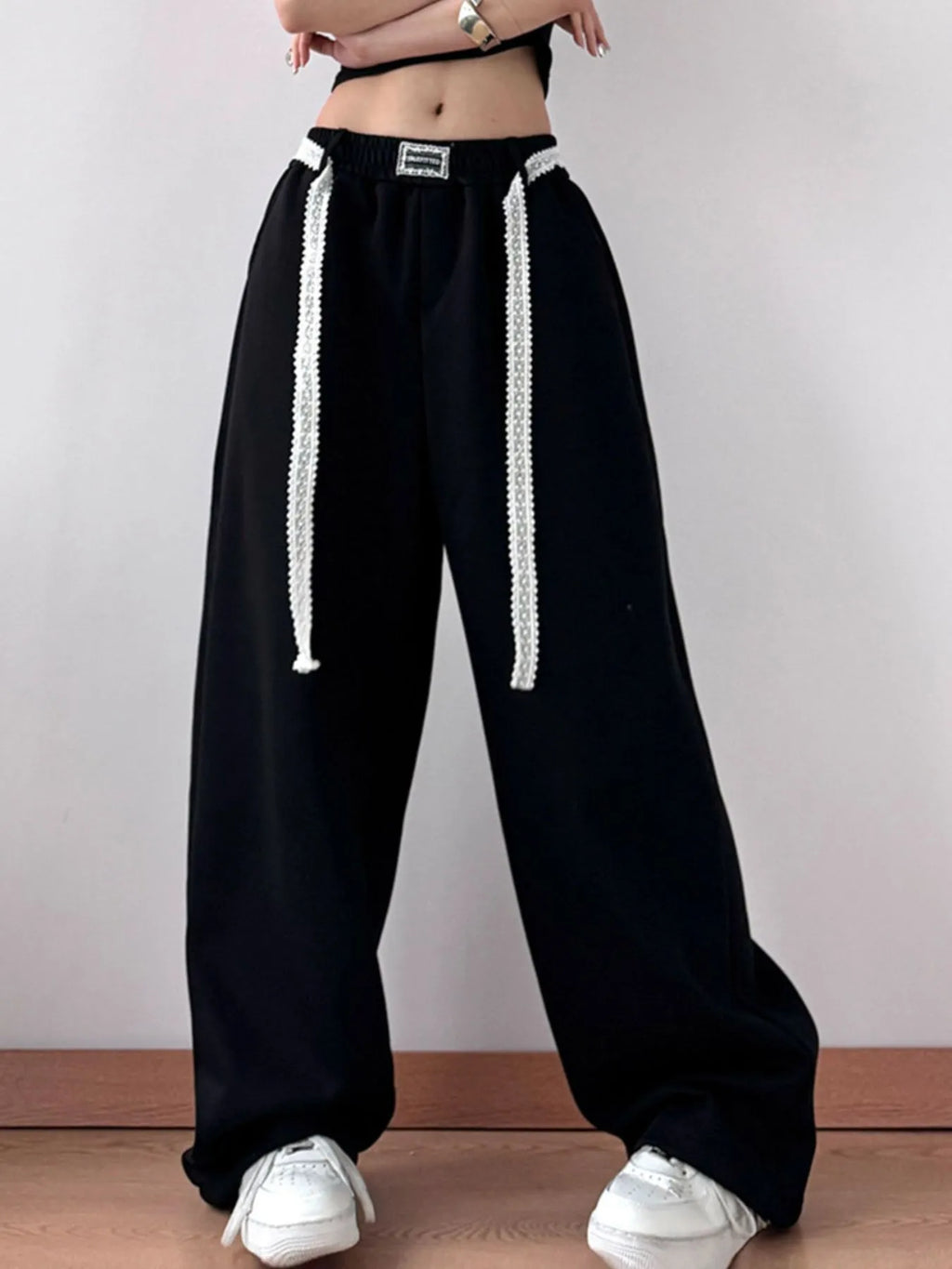 Elastic Waist Wide Leg Pants - Girly Tea