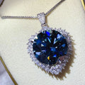 20 Carat Moissanite 925 Sterling Silver Pendant Necklace - Girly Tea