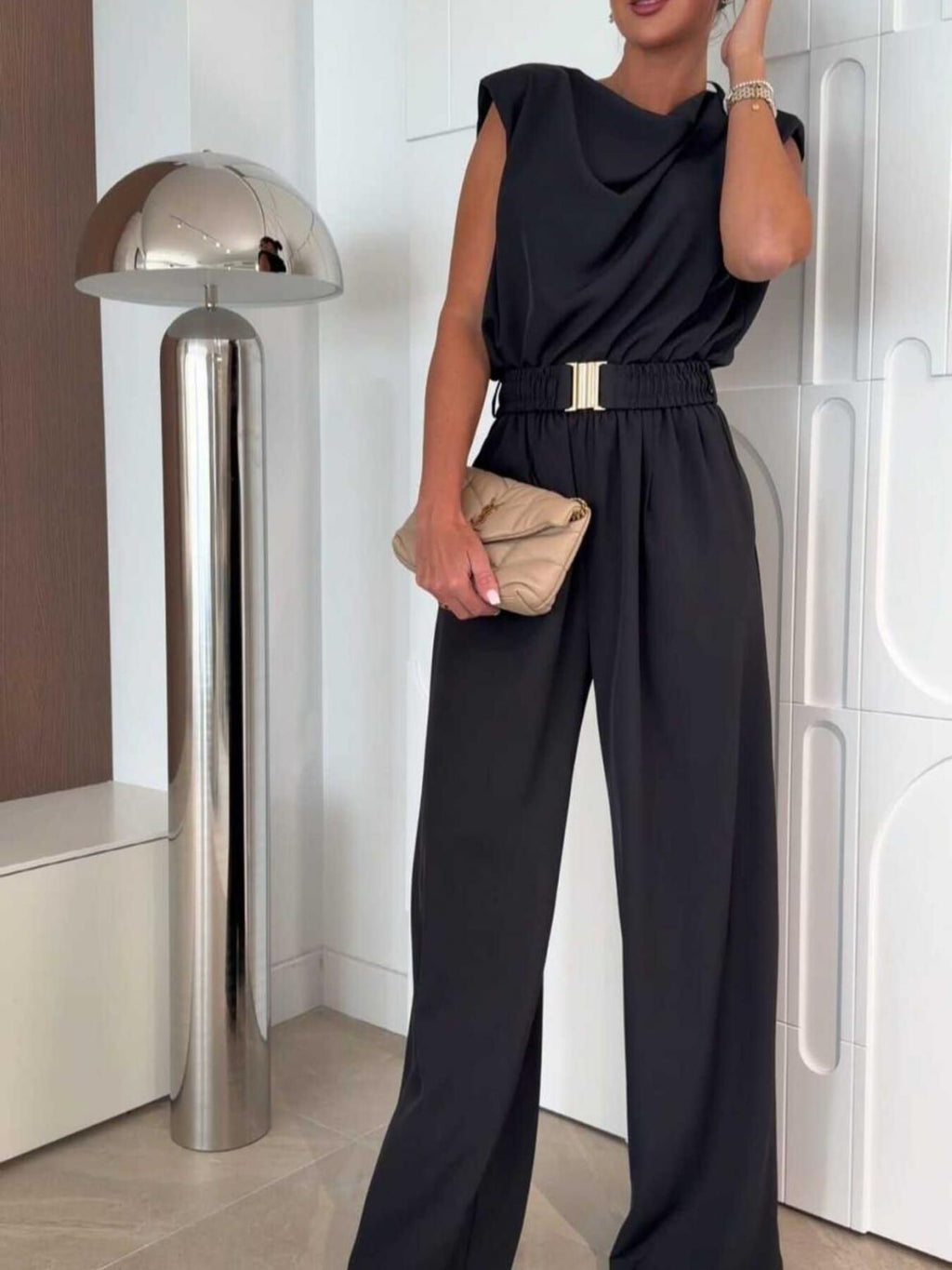 Sleeveless Wide Leg Jumpsuit - Girly Tea