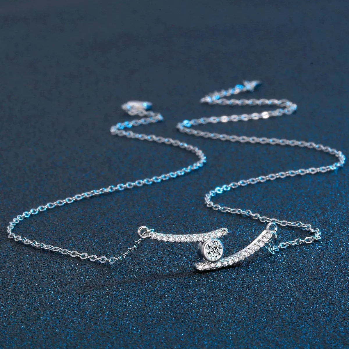 1 Carat Moissanite 925 Sterling Silver Necklace - Girly Tea